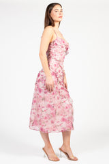 Maribelle Floral Ruffle Midi Dress