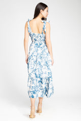 Donna Shirred Floral Maxi Dress