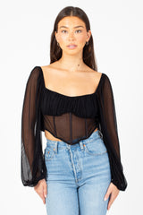 Rosanna Mesh Bustier Blouse