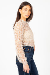 Babylon Mesh Bow Applique Blouse