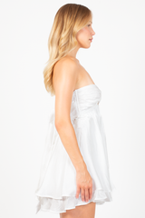 Amoura Strapless Twist Shimmer Mini Dress