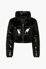 Lola Patent Bomber Puffer Jacket