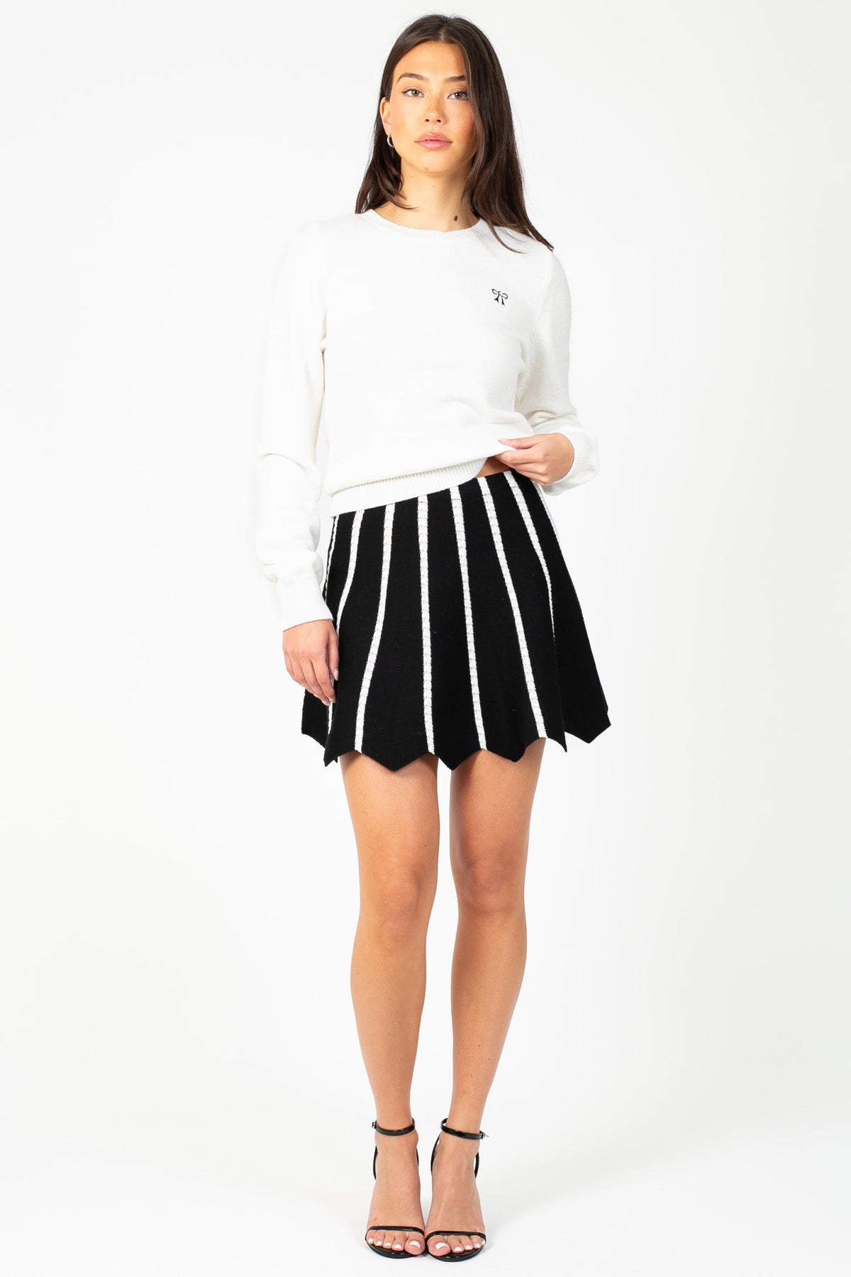 Elsie Striped Knit Mini Skirt