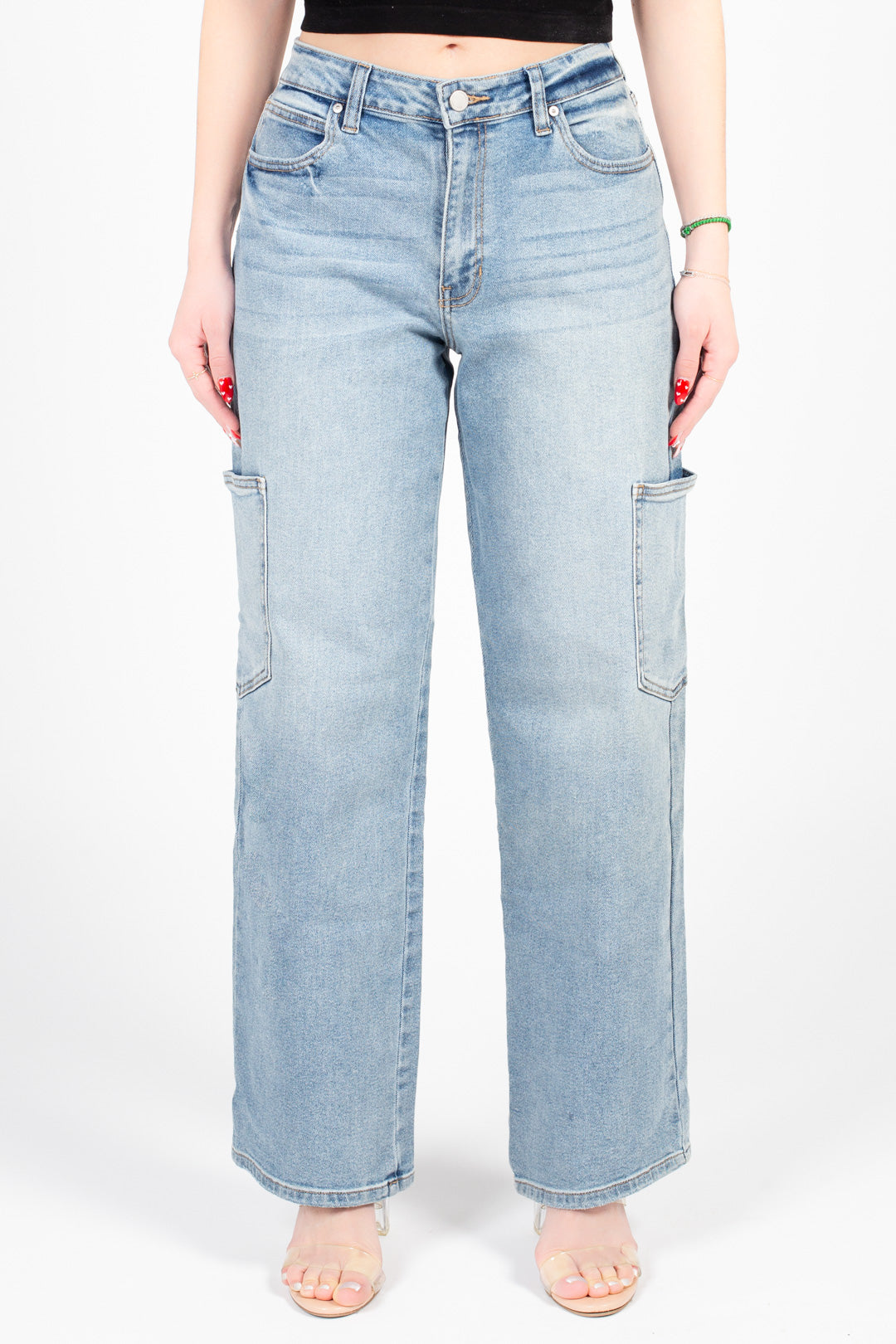 Just Black Denim Cargo Straight Leg Jeans