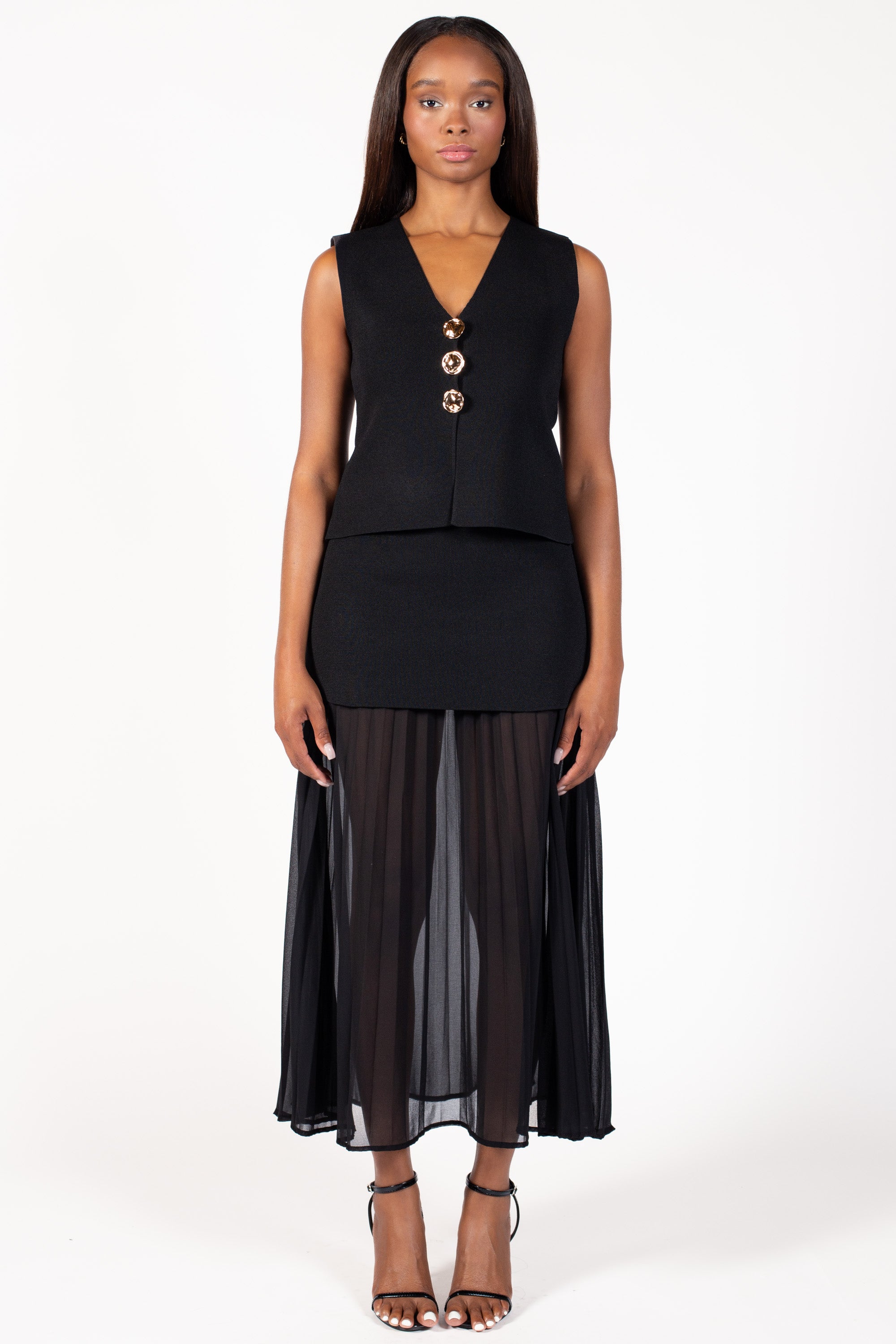 Saylor Button Vest Cardigan