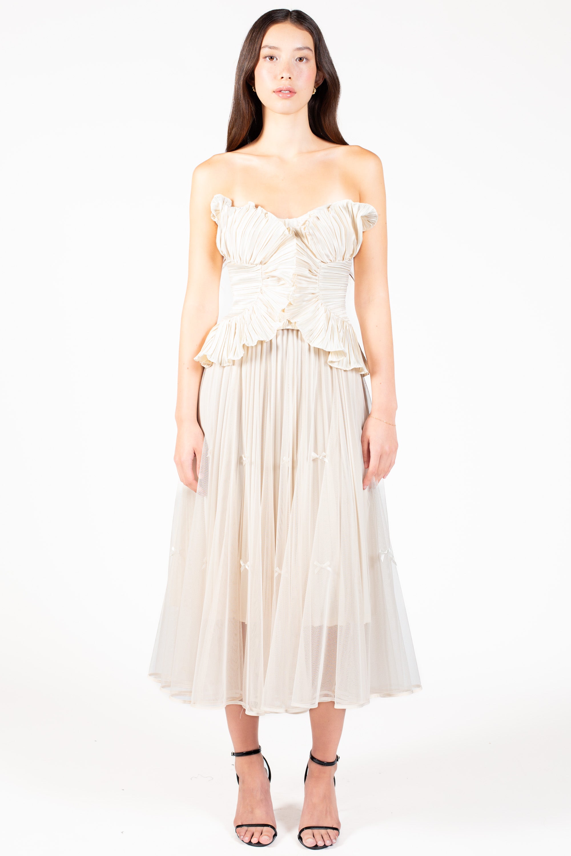 Ambrosia Satin Ruffle Blouse